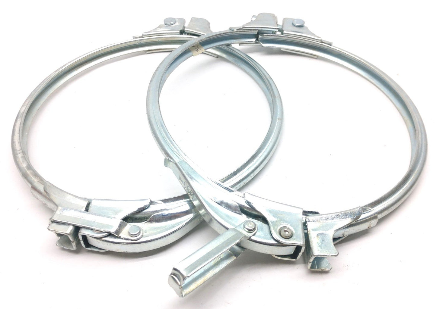 Used Lot of 2 Jacob 8-1/2" Ringlock Clamps, Adjustable, Inner Diameter: 7-3/4", Steel