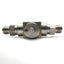 Used Swagelok SS-83XTS6-51DDM 3-Way Ball Valve, 1500PSI, 2x 3/8" Hose 1/4"NPT, 316 SS
