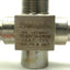Used Swagelok SS-83XTS6-51DDM 3-Way Ball Valve, 1500PSI, 2x 3/8" Hose 1/4"NPT, 316 SS