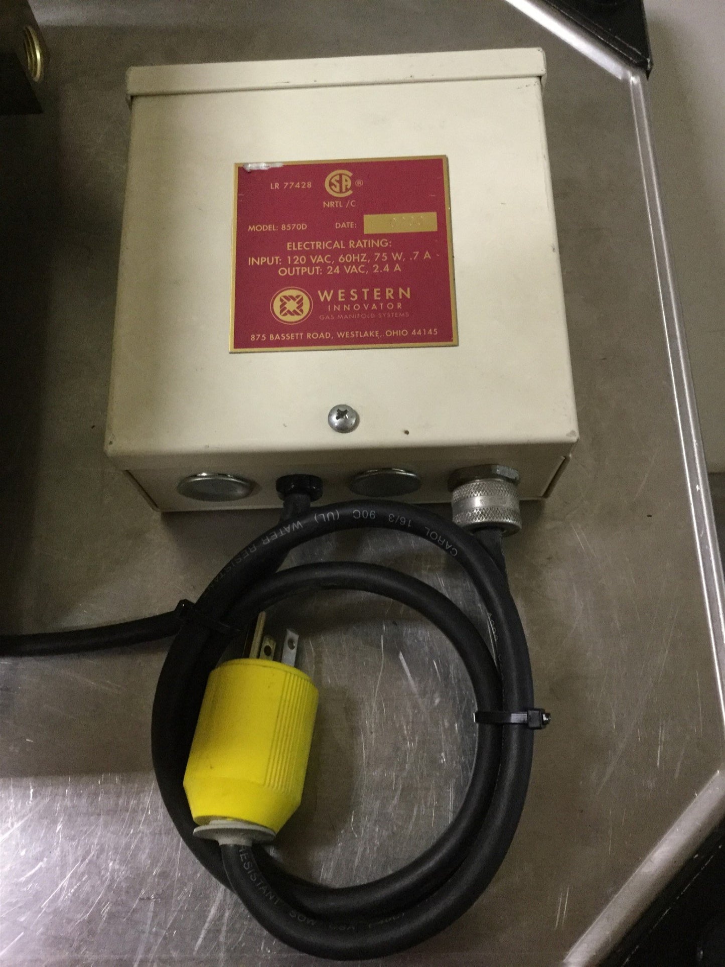 Used Western Innovator LC-7-2 Manifold for Nitrogen, Two Cylinders, 350 PSI 120°F