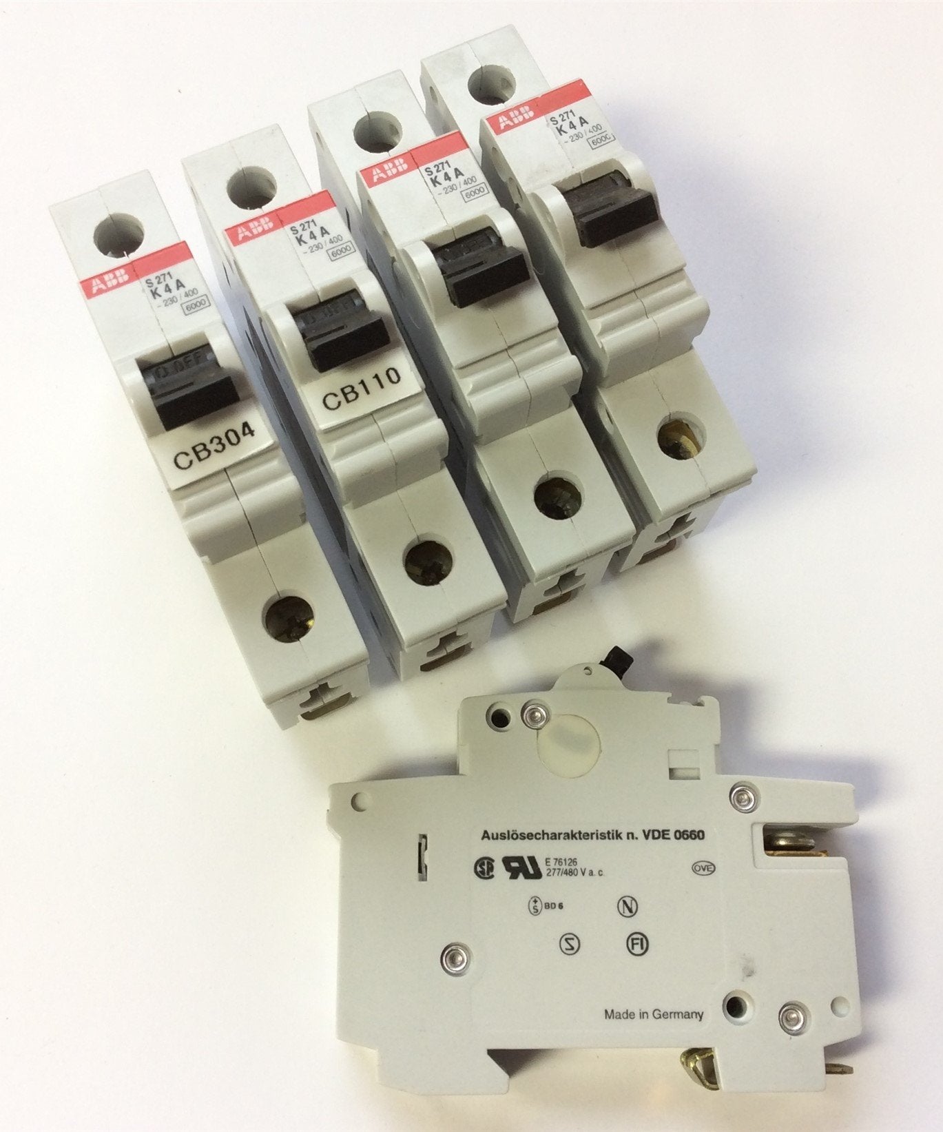 Used Lot of 14 ABB S271 Circuit Breakers 1-Pole, Rating: 230/400VAC, 1A 4A 6A 10A 13A