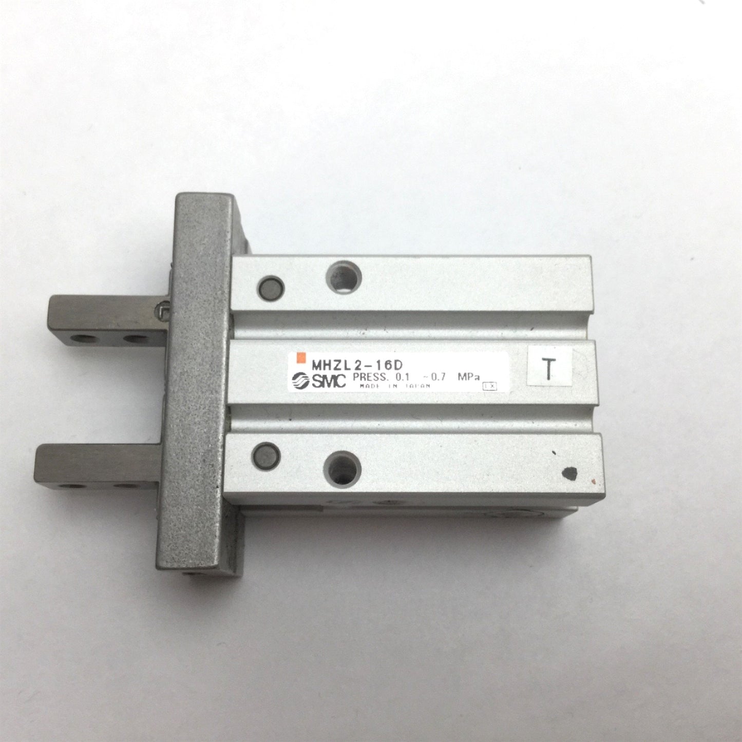 Used SMC MHZL2-16D Parallel Air Gripper, Stroke: 13mm, Bore: 16mm, 0.1-0.7MPa