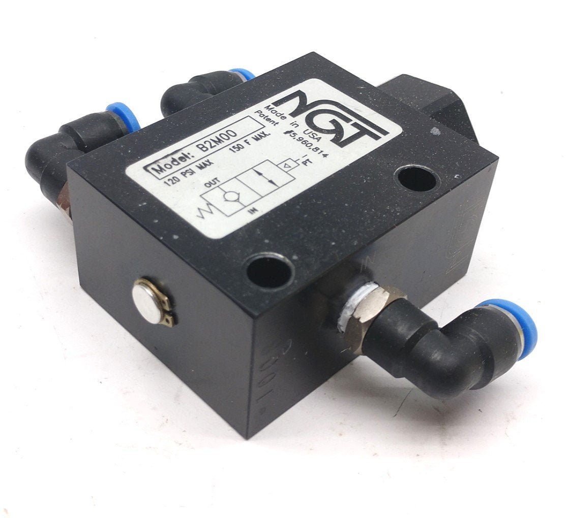 Used NGT B2M00 Pilot Operated Check Valve, Ports: 1/8" NPT, Pressure Rating: 120psi