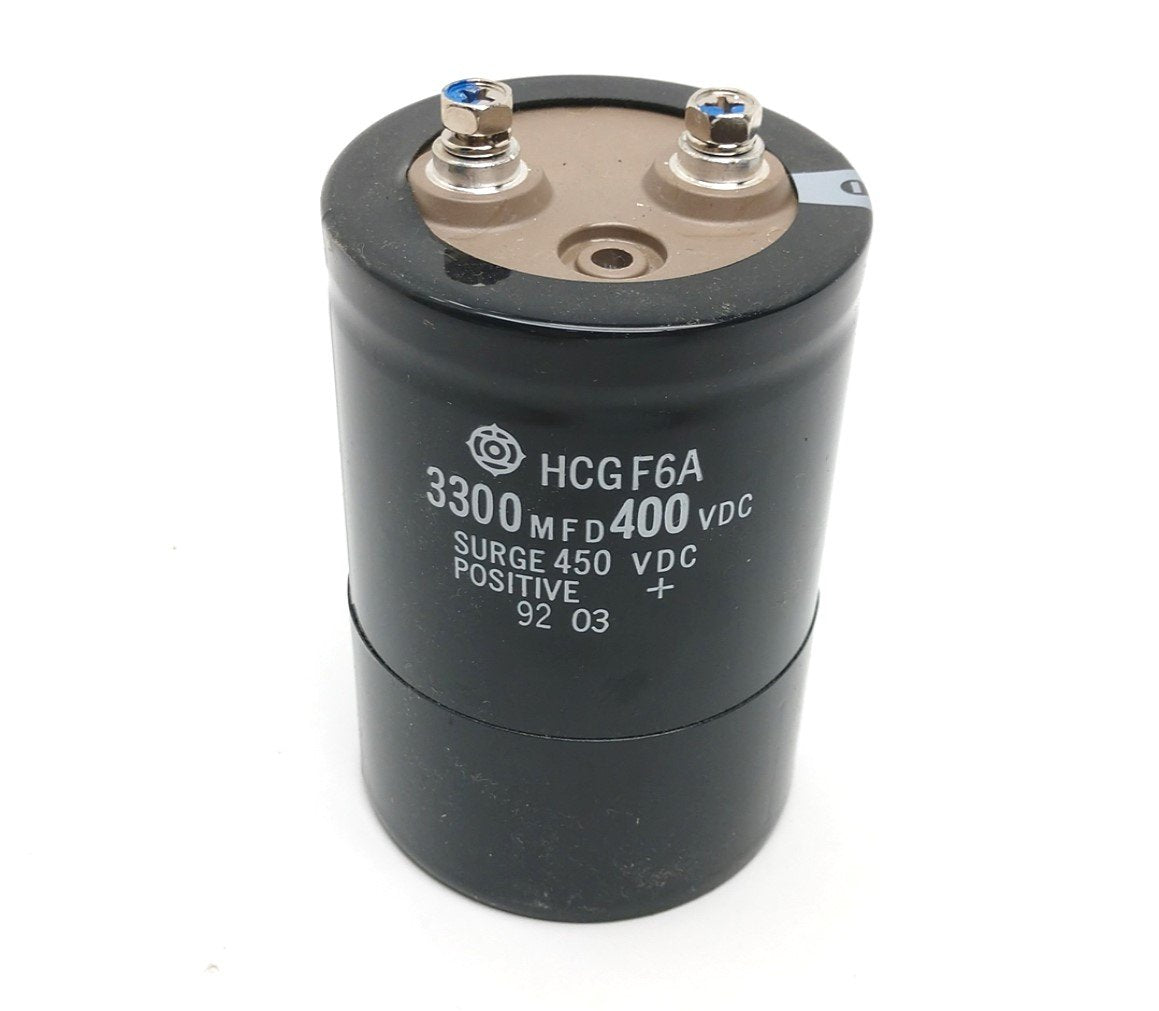 Used Hitachi HCGF6A Capacitor, Rating: 3300 MFD, Surge: 450VDC, Voltage: 400VDC