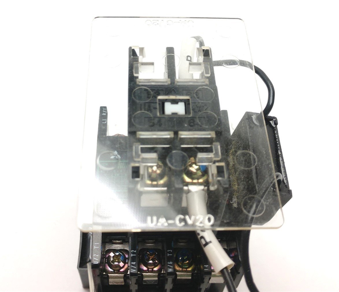 Used Mitsubishi S-K10 Contactor, 3-Pole with N/O Aux, W/ UA-AX2 Auxiliary Block