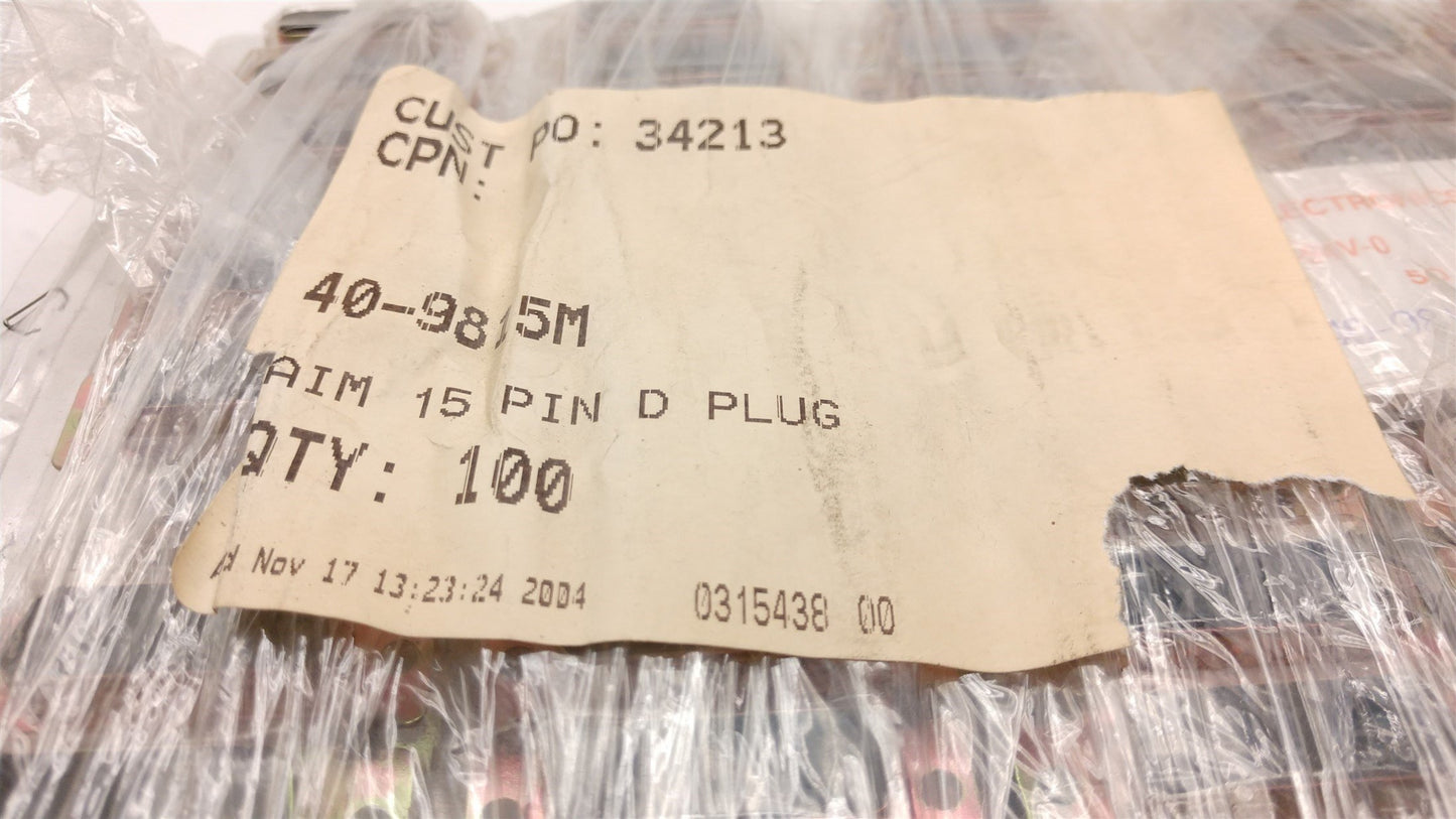 New – Open box Lot of 99 Aim Electronics 15-Pin D Plugs