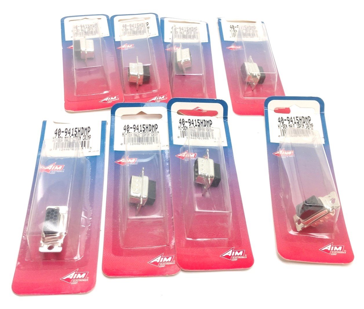 New Lot of 8 AIM 40-9415HDMP Hi-Den Male 15PIN Crimp Connectors