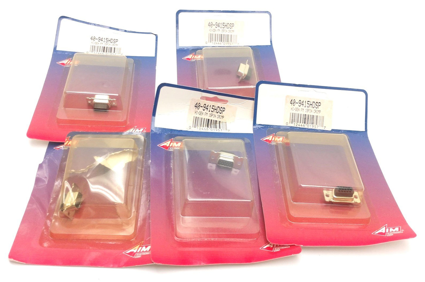 New – Open box In Box Lot of 5 AIM 40-9415HDSP FM 15PIN Crimp Connectors