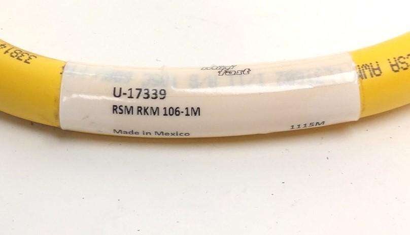 Used Turck U-17339/RSM RKM 106-1M Minifast Cordset, Length: 1m, Male/Female,10 Pin