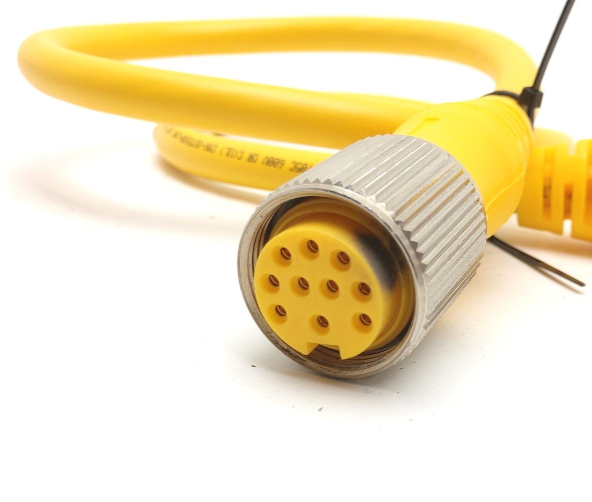 Used Turck U-17339/RSM RKM 106-1M Minifast Cordset, Length: 1m, Male/Female,10 Pin