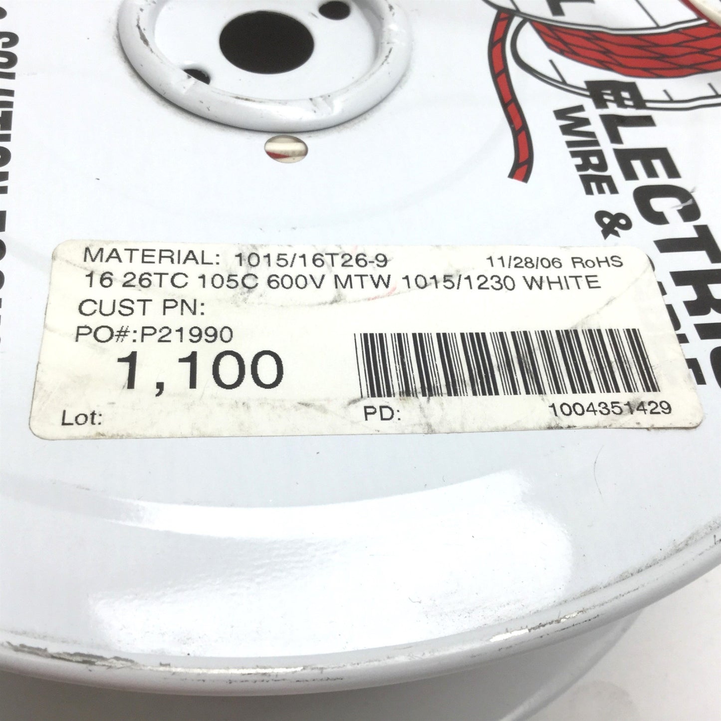 New – Open box Tinned Copper Electrical Wire, Length: ~1000 ft, 16AWG, 26 Strands, 600V