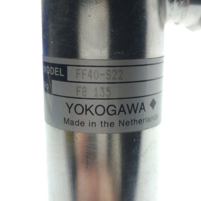 Used Yokogawa FF40-S22 Conductivity Cell Housing, 0.1-10L/min, 145PSI, 1/2"NPT, 316SS