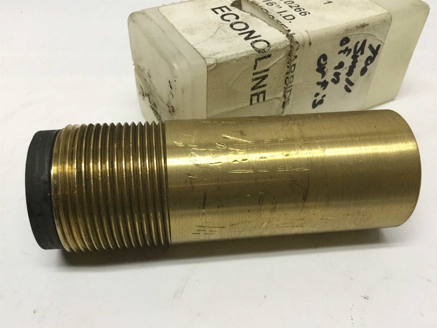 Used Econoline 410266 Tungsten Carbide DP Sand Blast Nozzle 3/16" ID w/ Brass Jacket