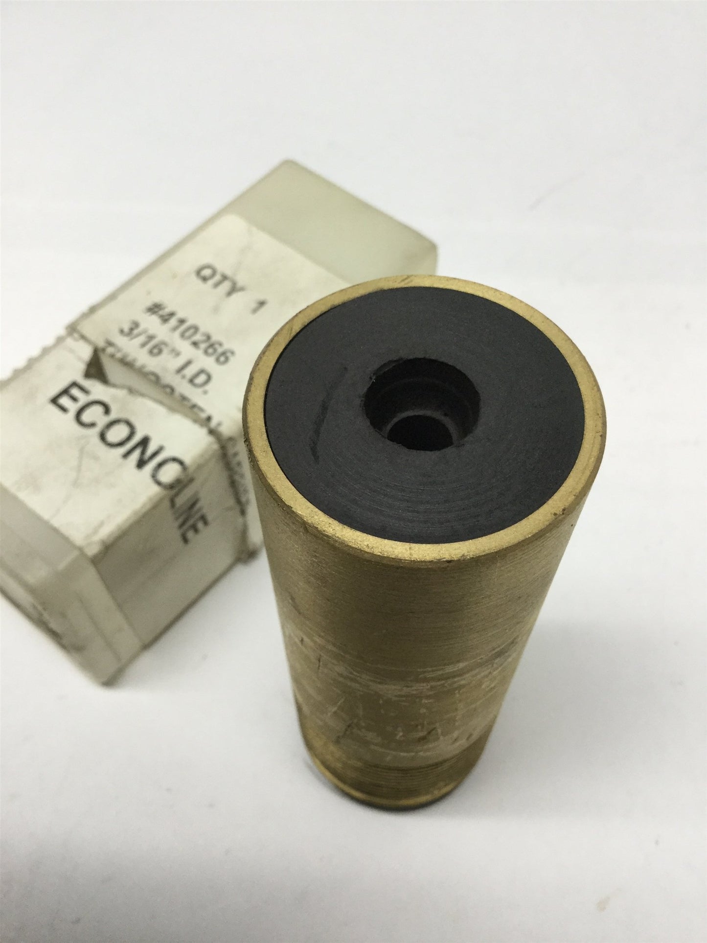 Used Econoline 410266 Tungsten Carbide DP Sand Blast Nozzle 3/16" ID w/ Brass Jacket
