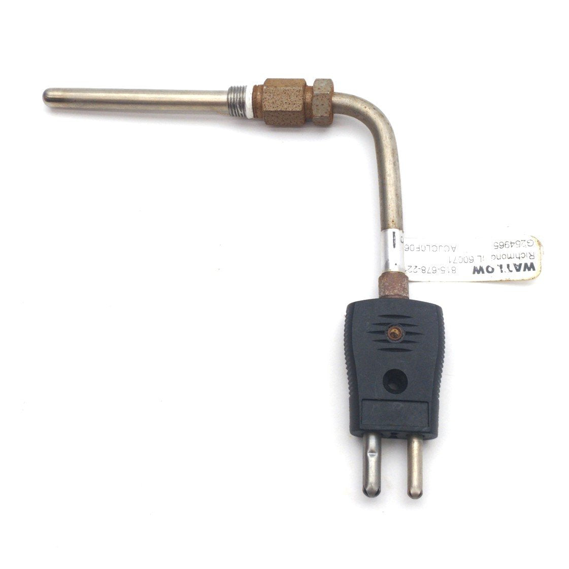 Used Watlow ACJCL0F060UJ000 90 Degree Thermocouple Type-J ⌀1/4" 6" Sheath Male Plug