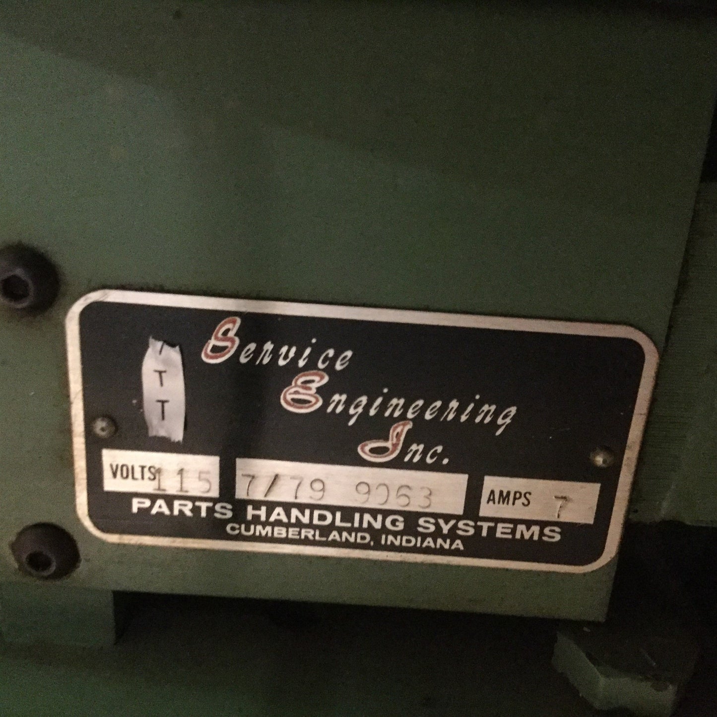 Used Service Engineering Inc 7/79 Vibratory Bowl Feeder, 18" Bowl, 115VAC 7A