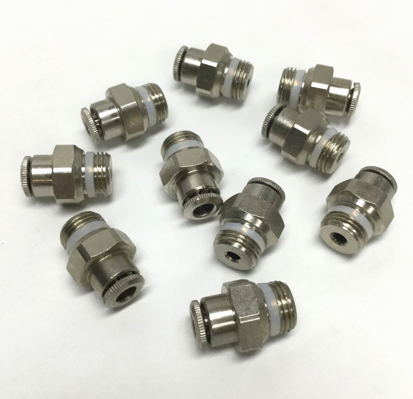 New – Open box Lot of 10 Weatherhead 1168x4Mx2PT Brass Pneumatic Push-In Fitting 4MM Tube 1/8PT