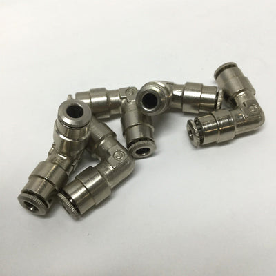 New – Open box Lot of 5 Weatherhead 1165X4M Brass Pneumatic Push-In Elbow Fitting 4MM Tube