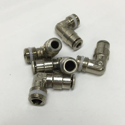 New – Open box Lot of 5 Weatherhead 1169x4Mx2PT Pneumatic Push-In Elbow Fitting 4MM Tube 1/8PT