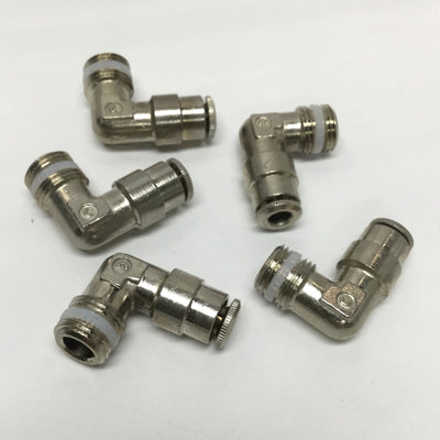 New – Open box Lot of 5 Weatherhead 1169x4Mx2PT Pneumatic Push-In Elbow Fitting 4MM Tube 1/8PT
