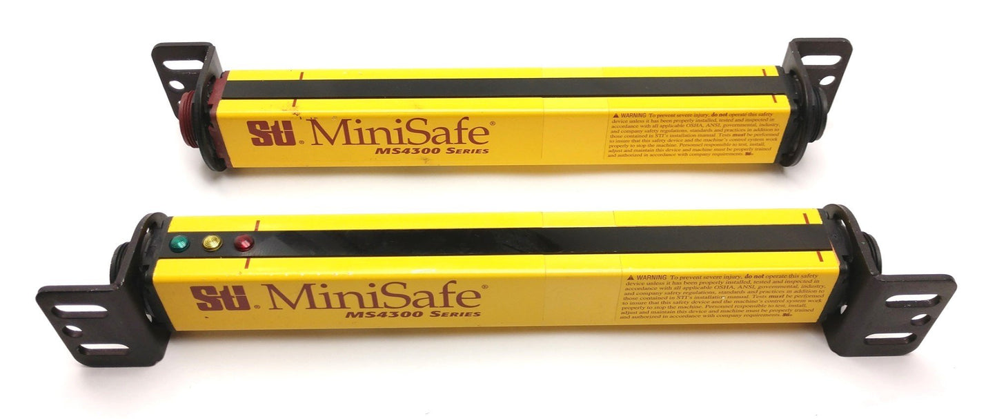 Used STI MiniSafe MS4308BR & MS4308BX Light Curtains, Sensing: 8" MS4300 Series