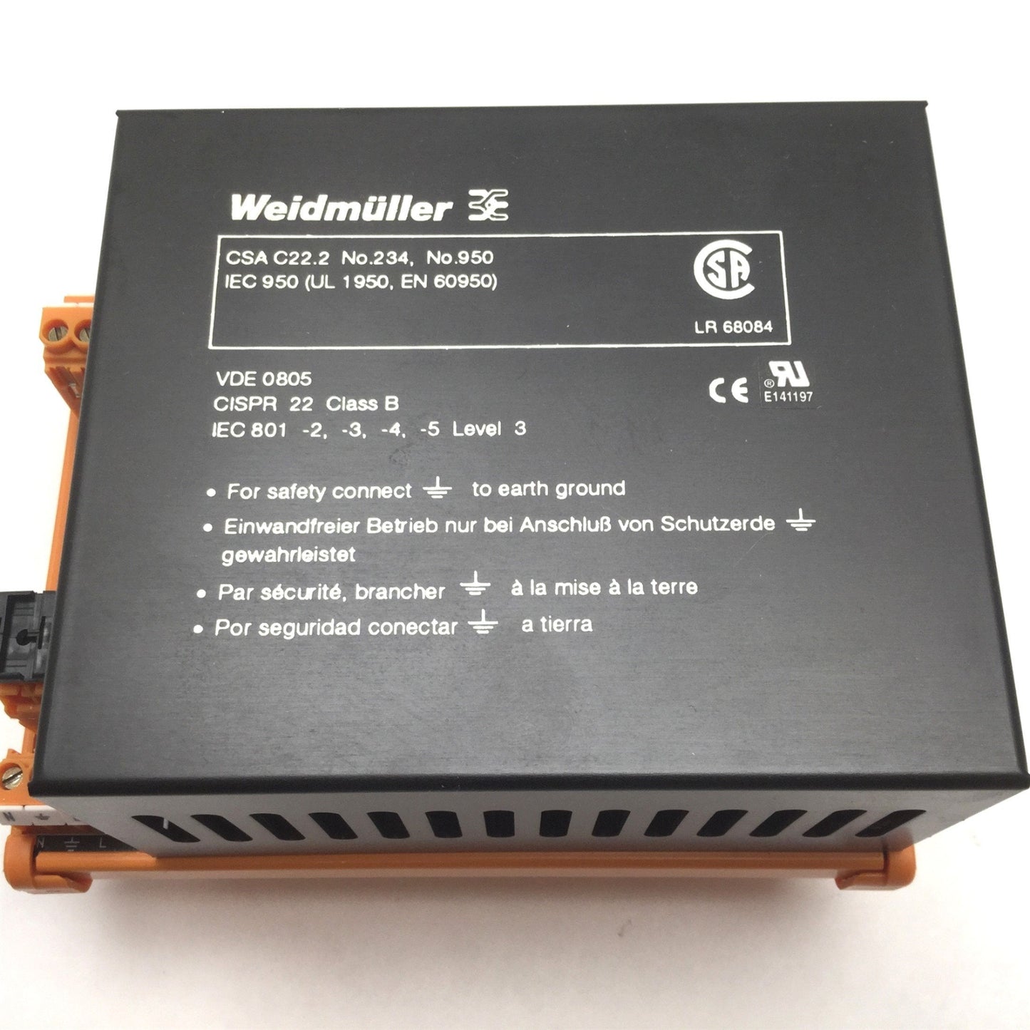 Used Weidmuller 991748 Power Supply, Input: 115-230VAC 1.2-0.6A, Output: 24VDC 2.1A