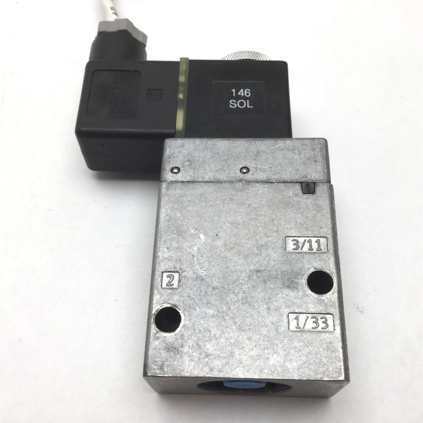 Used Festo MFH-3-1/8 Solenoid Valve, 2-Position 3-Way, Ports: G 1/8, 24VDC/42VAC