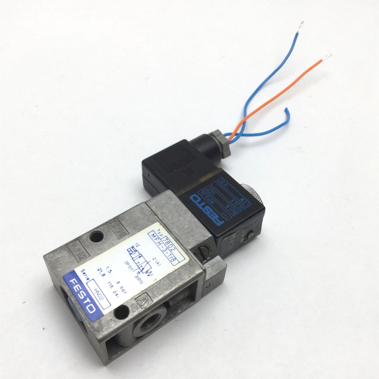 Used Festo MFH-3-1/8 Solenoid Valve, 2-Position 3-Way, Ports: G 1/8, 24VDC 4.5W
