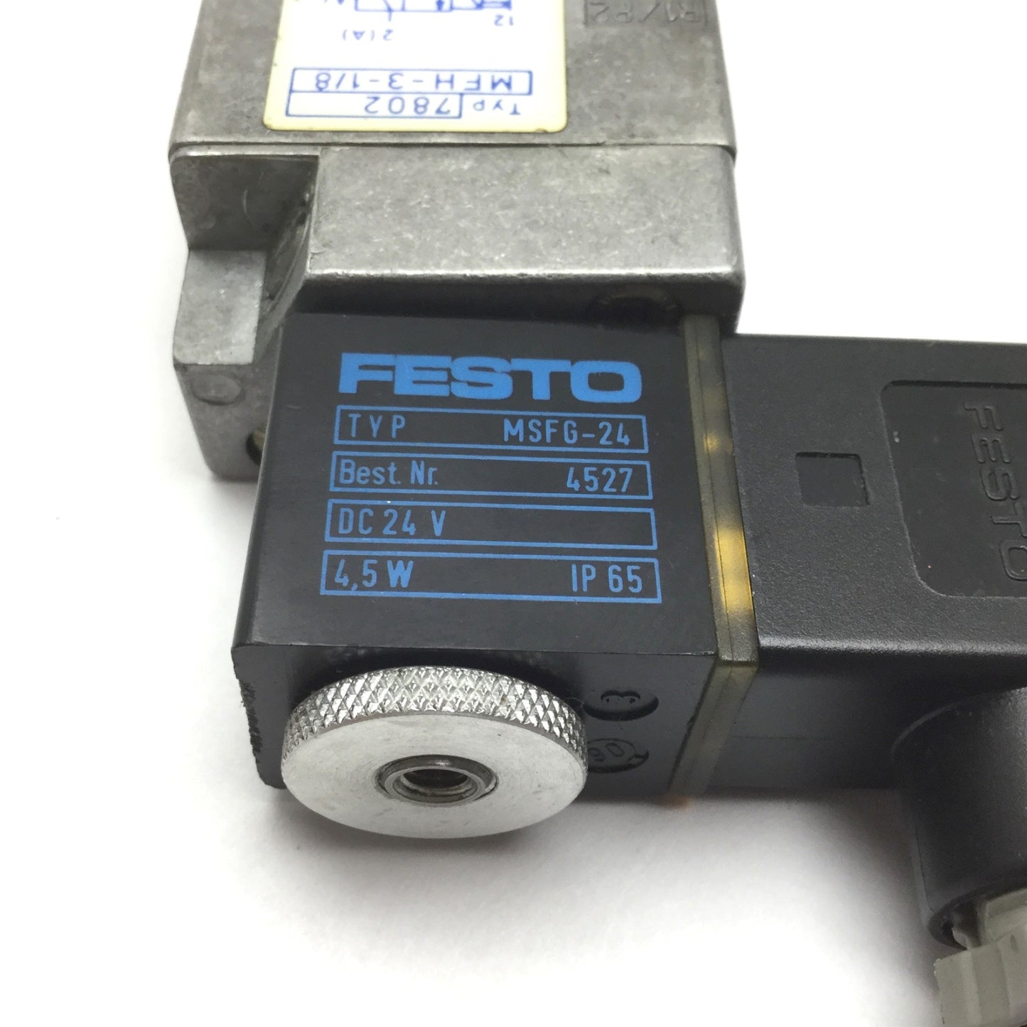 Used Festo MFH-3-1/8 Solenoid Valve, 2-Position 3-Way, Ports: G 1/8, 24VDC 4.5W