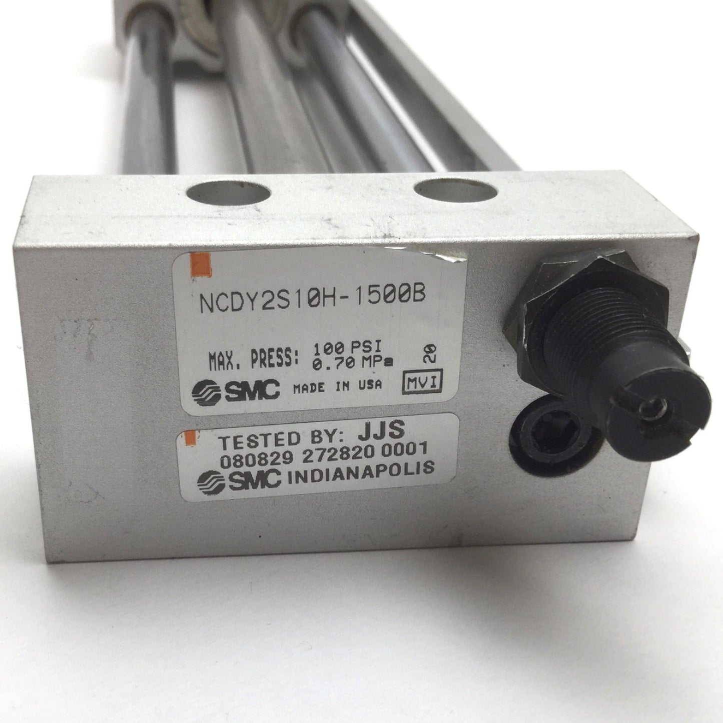 Used SMC NCDY2S10H-1500B Rodless Cylinder, Stroke: 15", Bore: 3/8", 100psi Max