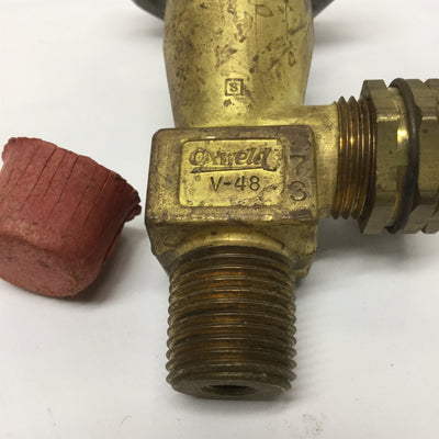 New – Open box Oxweld V-48 Butane Propane Gas Shut-Off Valve 1/2NPT Inlet, CGA-555 Outlet