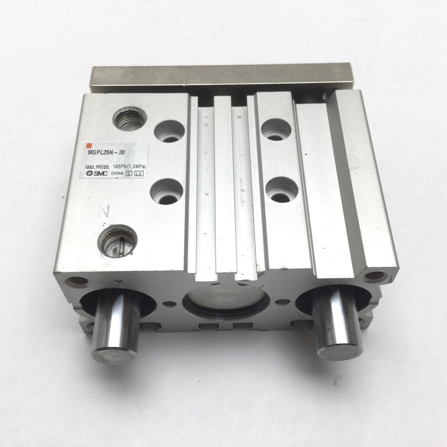 Used SMC MGPL25N-30 Guided Cylinder, Bore: 25mm, Stroke: 30mm, Ports: 1/8" NPT