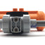 Used GF Type 233 Pneumatically Actuated Ball Valve, 3/8"NPT, 100PSI Control, NC, PVC