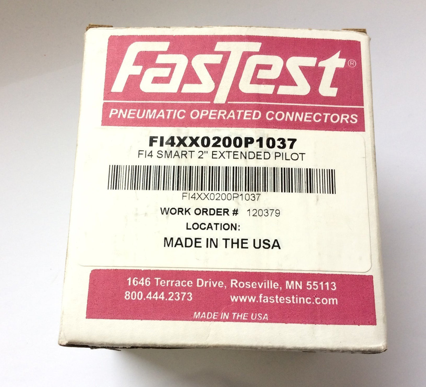 Used FasTest FI4XX0200P1037 Pneumatic Leak Tester, Smart 2" Extended Pilot, 1/8" NPT