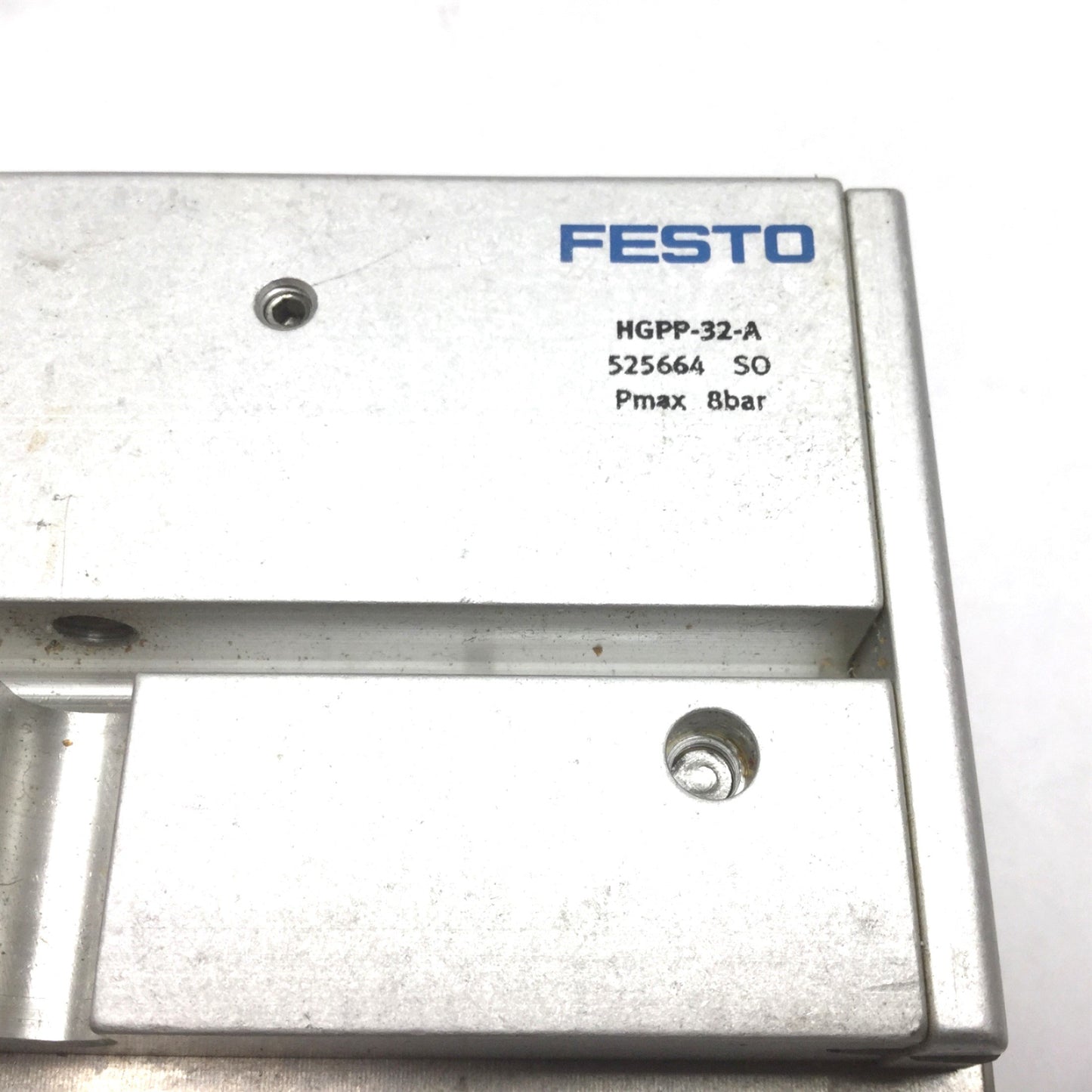 Used Festo HGPP-32-A Parallel Gripper, Stroke: 12.5mm/Jaw (25mm Total), Ports: G1/8