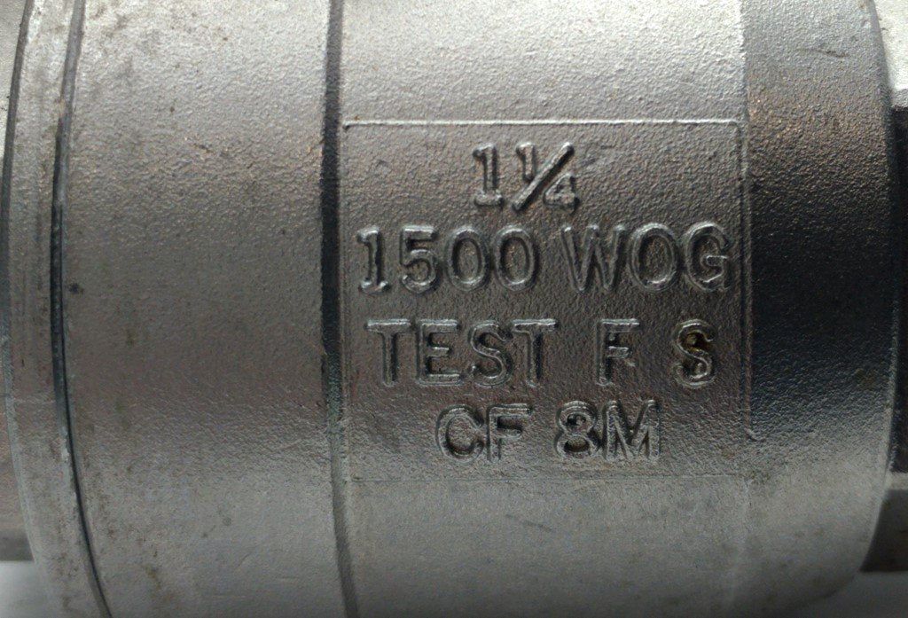 Used Parker XV502SS-20 Stainless Steel Ball Valves 1 1/4"NPT 74Cv 1500PSI 1/4 Turn