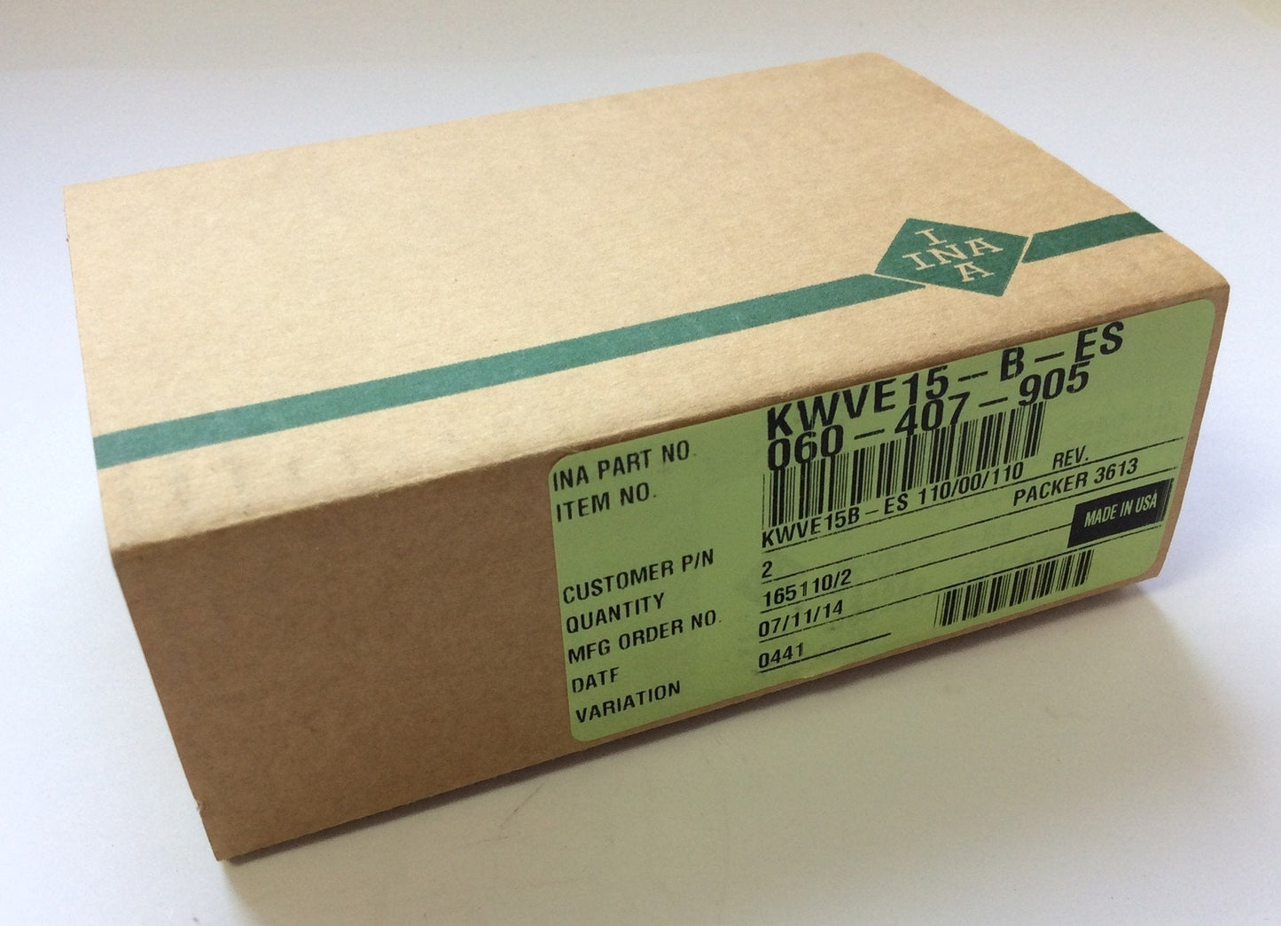 New Lot of 2 INA Schaeffler KWVE15-B-ES Linear Carriage Bearing Guide 15mm Wide Rail