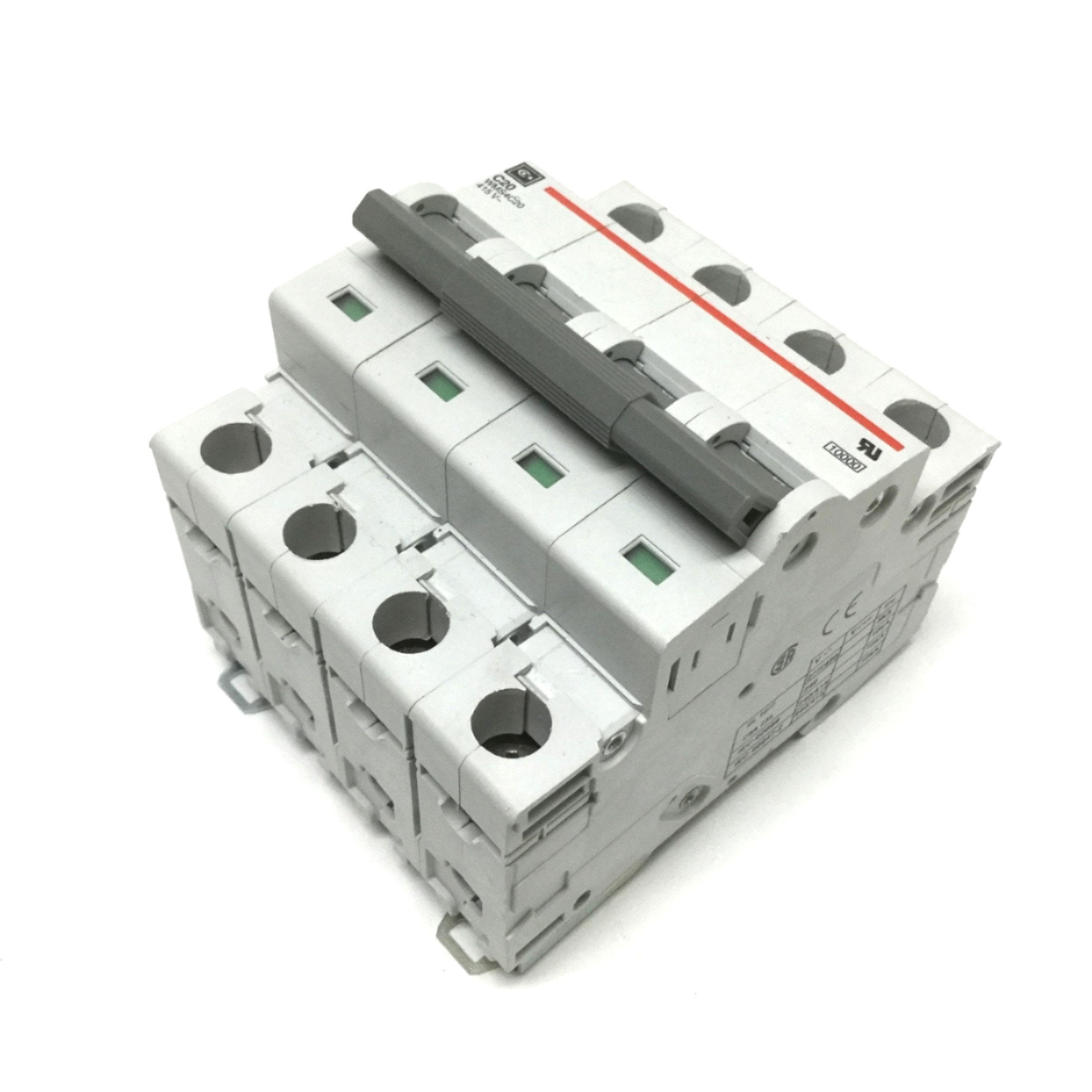 Cutler Hammer WMS4C20 Circuit Breaker 4-Pole, 415VAC 20A Rating, DIN R ...