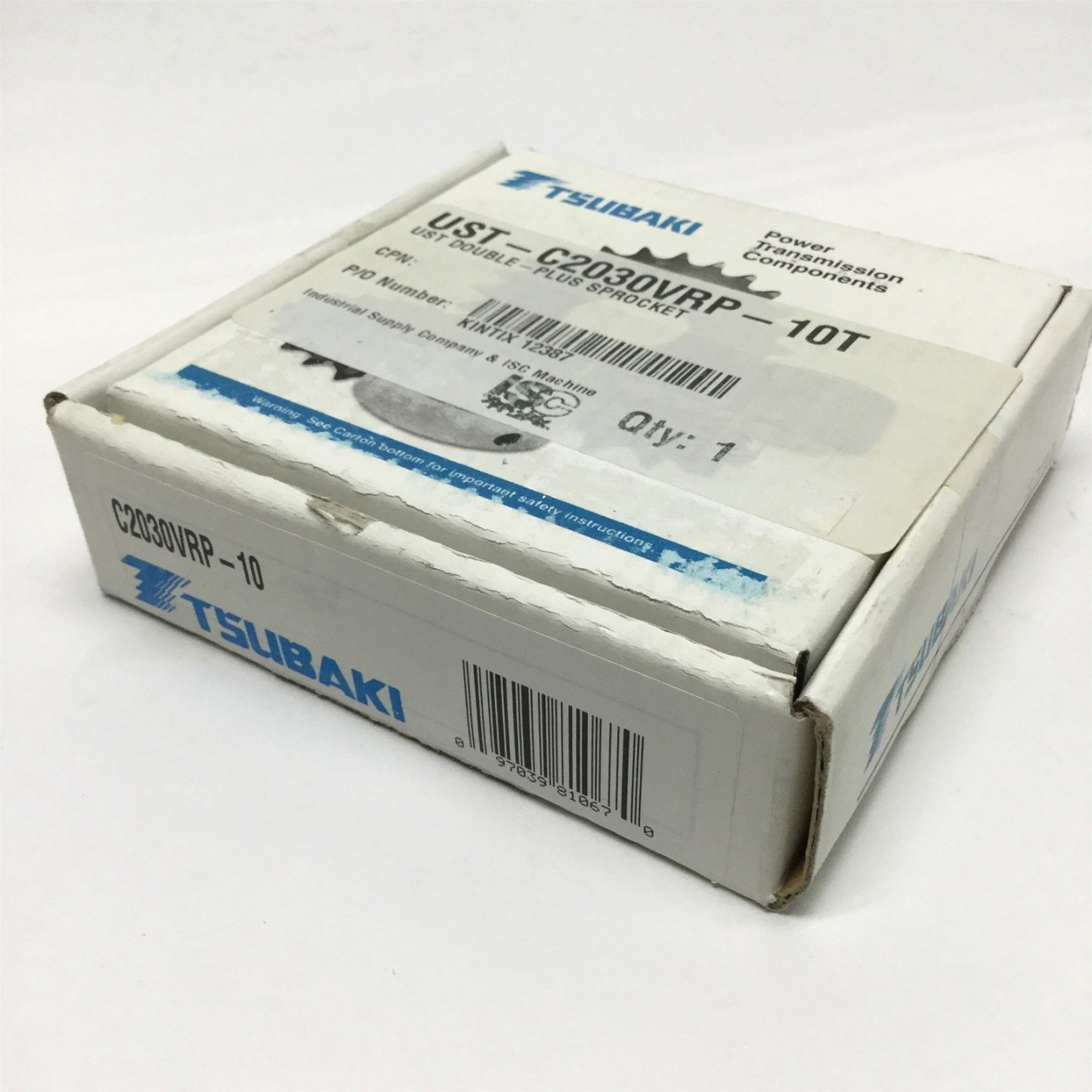 New Tsubaki C2030VRP-10 Double-Plus Roller Chain Sprocket, 10-Tooth, 1/2" Bore