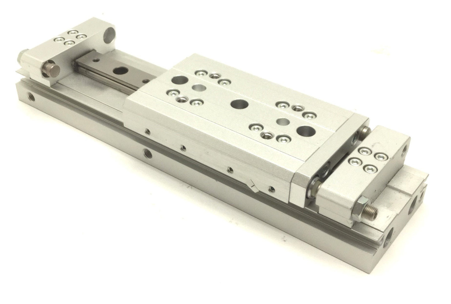 Used SMC MXW8-50 Pneumatic Slide Table Bore:8mm Stroke:50mm Double Acting 0.7MPa Max