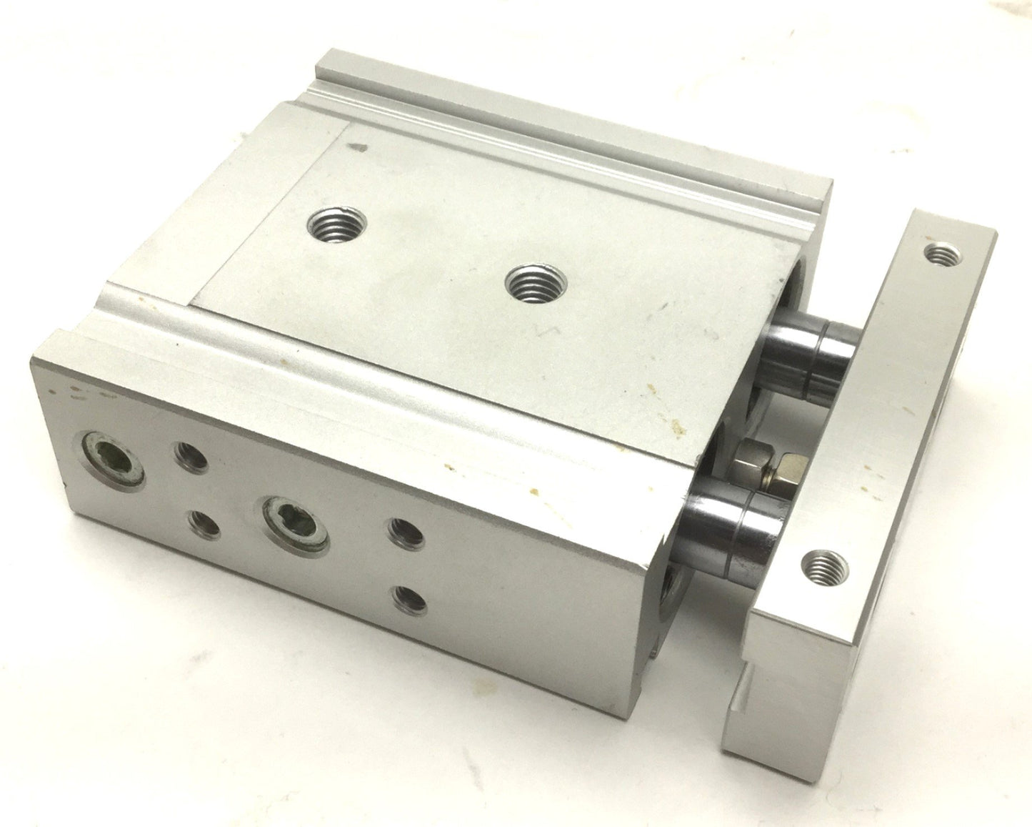 Used SMC CXSM25TN-10 Slide Bearing Dual Rod Cylinder, 1/8" NPT, Stroke: 10mm