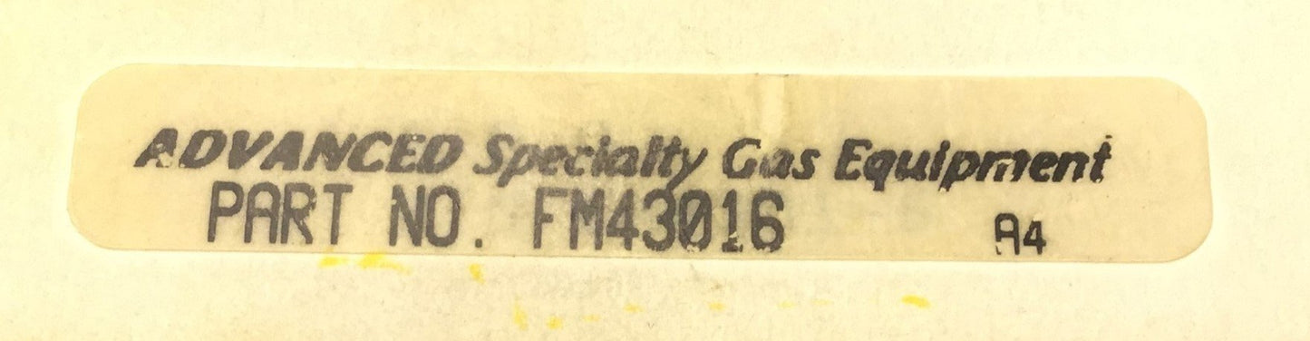 Used Advanced Specialty Gas Equipment FMA43016 Flow Meter, 1/4" NPT, 0-150PSI