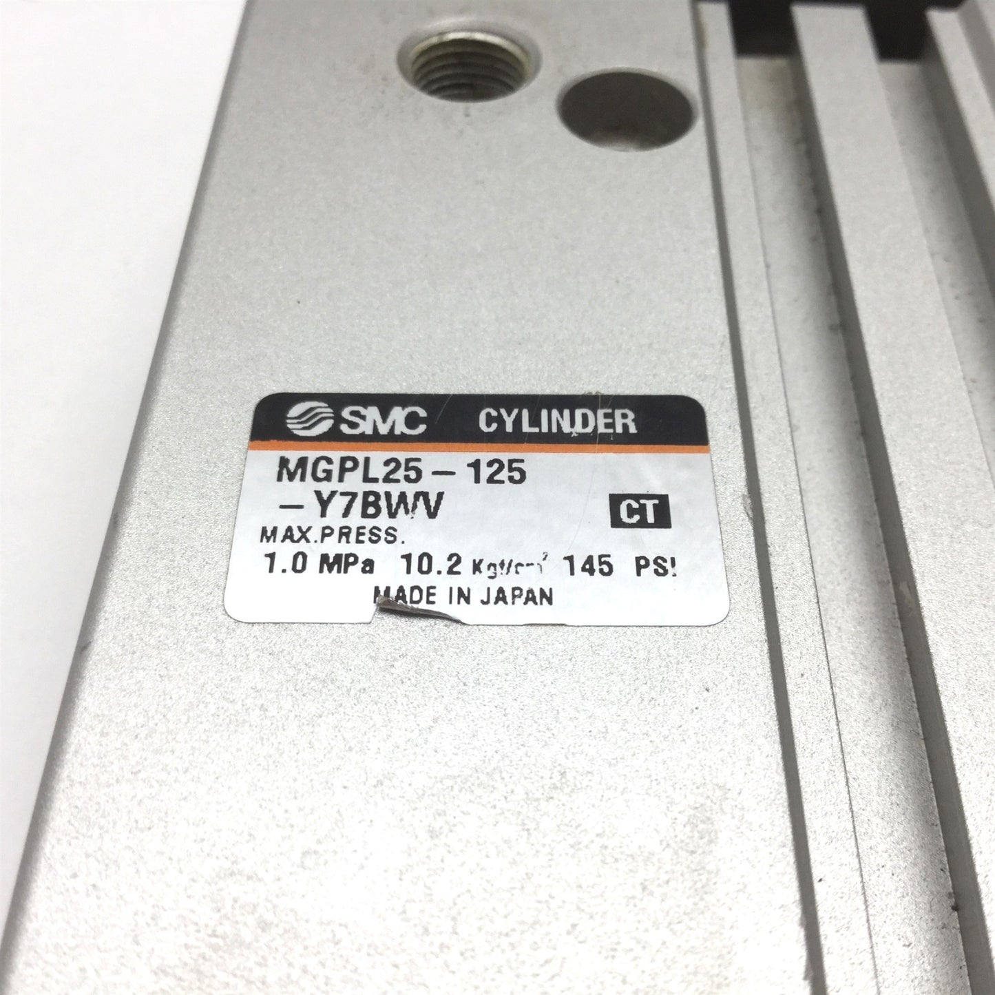 Used SMC MGPL25-125-Y7BWV Compact Guide Cylinder, Spring Return, Stroke: 125mm