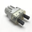 Used SMC MHQJ2-20DS Pneumatic Gripper, Bore: 20mm, Stroke: 10mm, Ports: M5x0.8