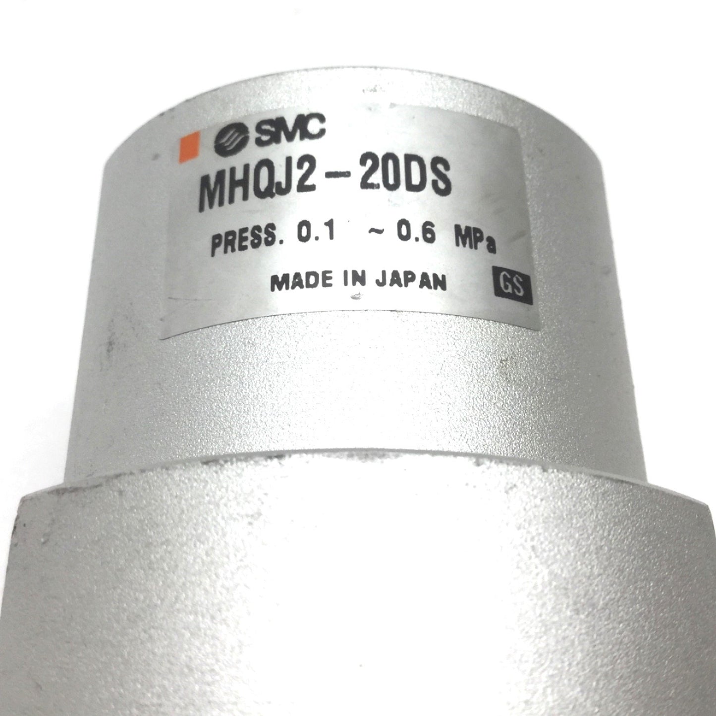 Used SMC MHQJ2-20DS Pneumatic Gripper, Bore: 20mm, Stroke: 10mm, Ports: M5x0.8