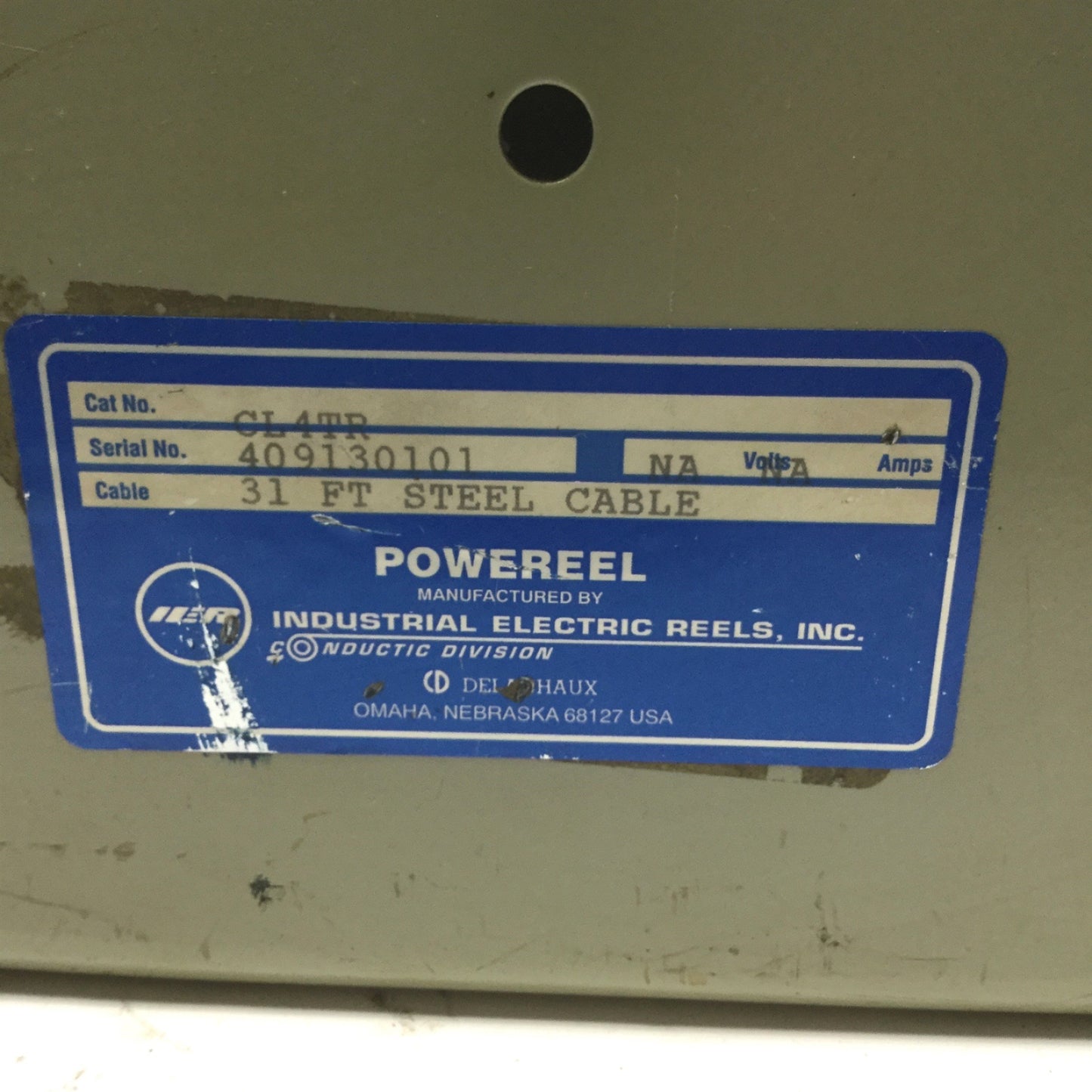 Used Industrial Electric CL4TR Torque Spring Reel Powereel 5-23lb Balancer 31Ft Cable
