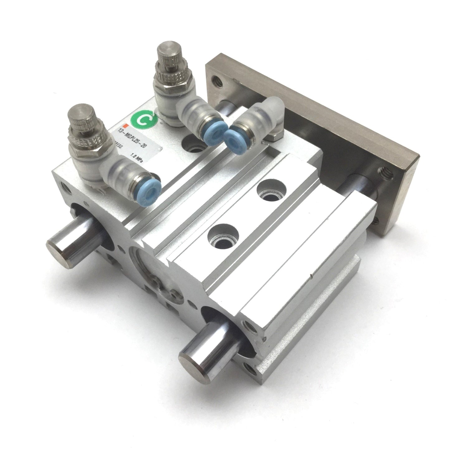 Used SMC 13-MGPL25-20 Compact Guide Cylinder, Bore: 25mm, Stroke: 20mm, 1.0MPa Max