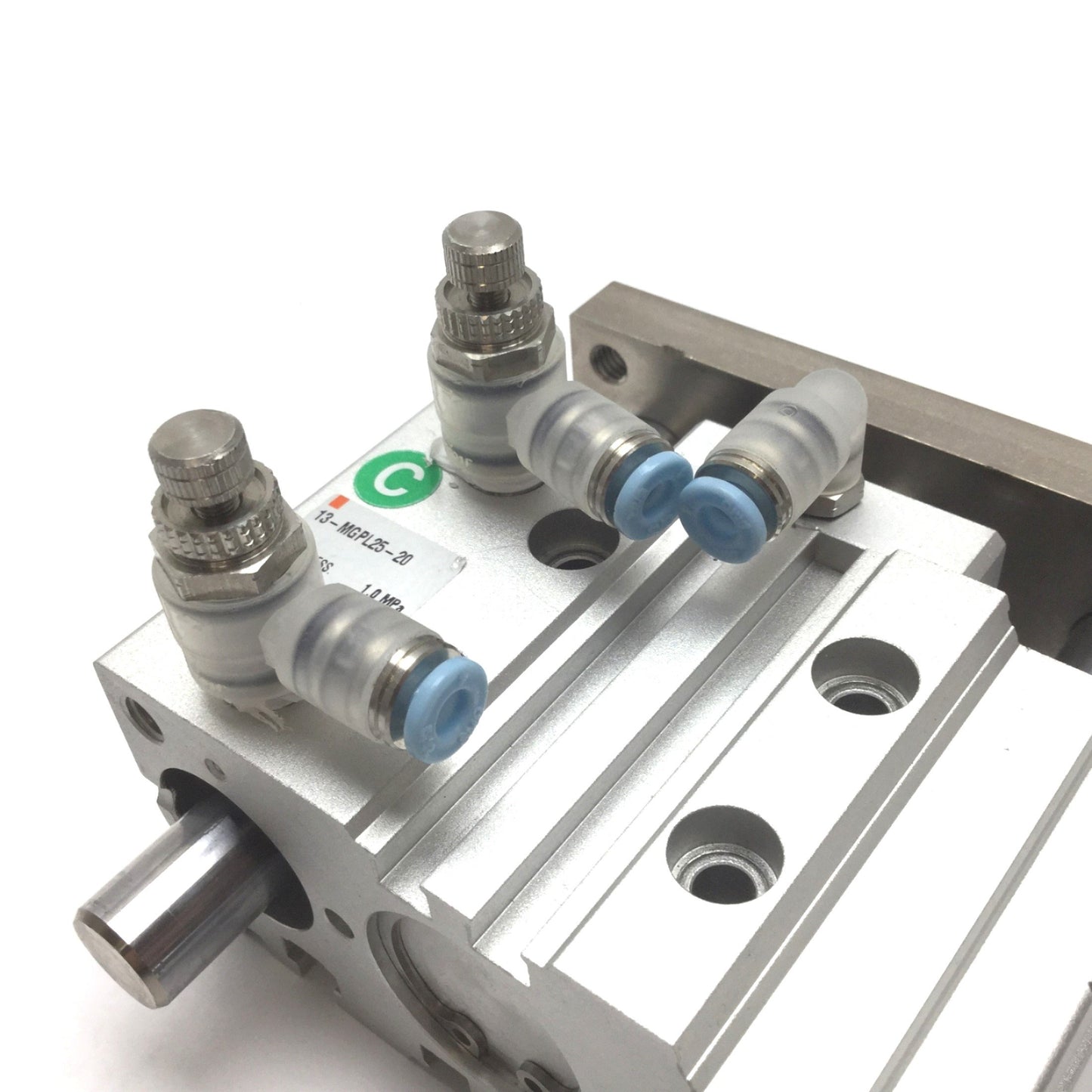 Used SMC 13-MGPL25-20 Compact Guide Cylinder, Bore: 25mm, Stroke: 20mm, 1.0MPa Max