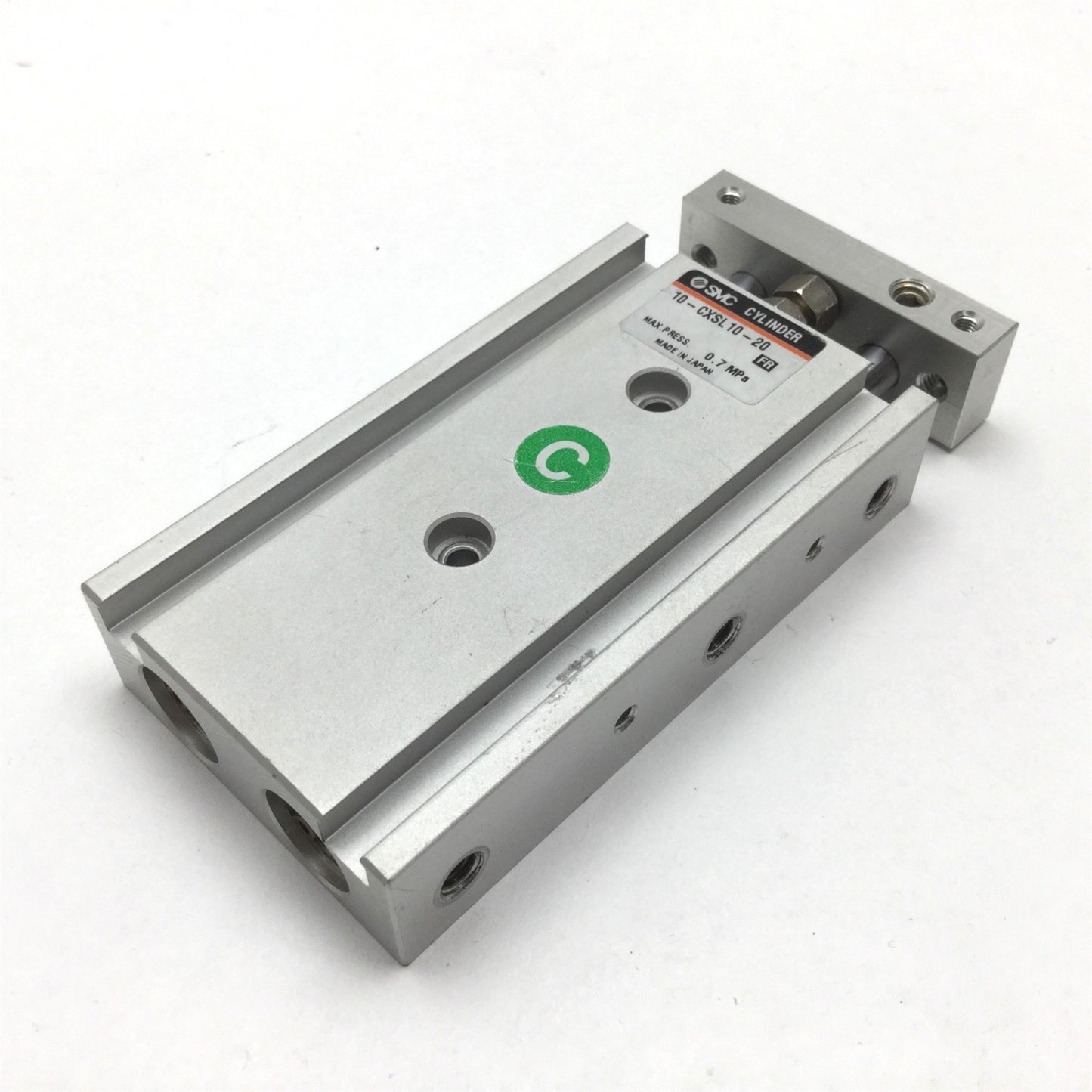 Used SMC 10-CXSL10-20 Dual Rod Cylinder, Bore: 10mm, Stroke: 20mm, Ports: M5x0.8