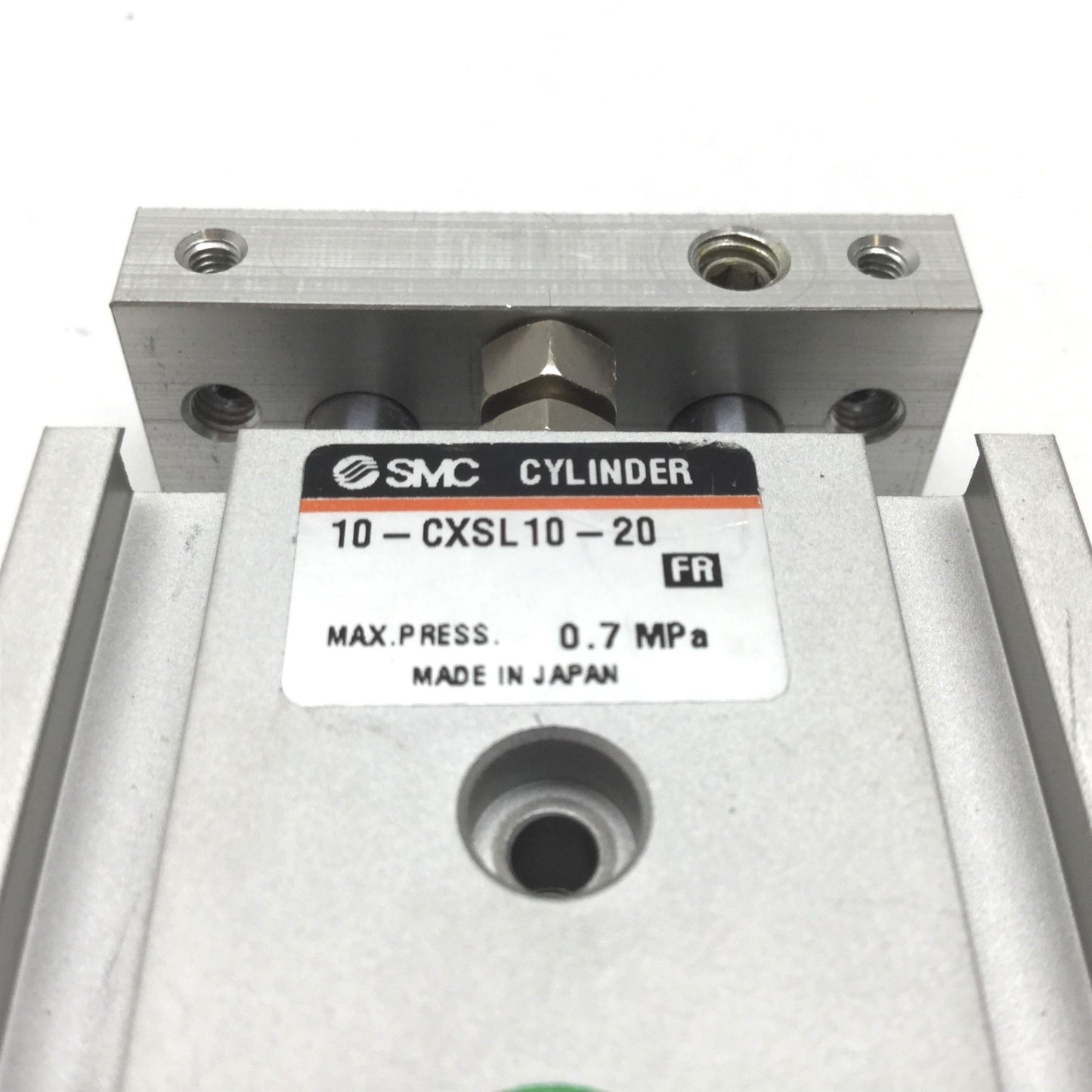 Used SMC 10-CXSL10-20 Dual Rod Cylinder, Bore: 10mm, Stroke: 20mm, Ports: M5x0.8